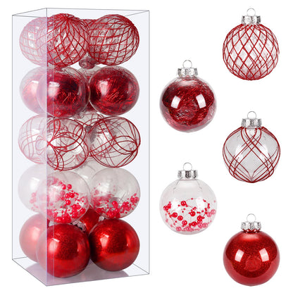 Clear Plastic Christmas Ball Ornaments, 30ct 2.36 Inch Champagne Balls for Tree Decoration - Shatterproof for Holiday Wedding Party Gifts