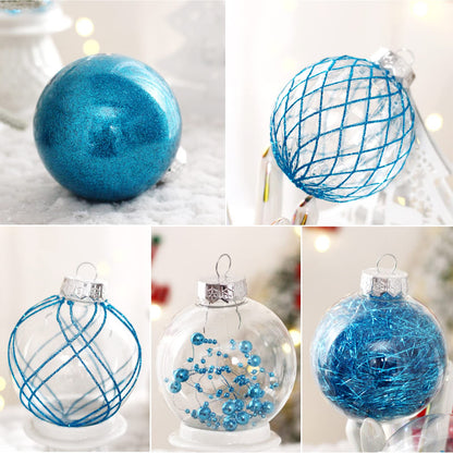 Clear Plastic Christmas Ball Ornaments, 30ct 2.36 Inch Champagne Balls for Tree Decoration - Shatterproof for Holiday Wedding Party Gifts