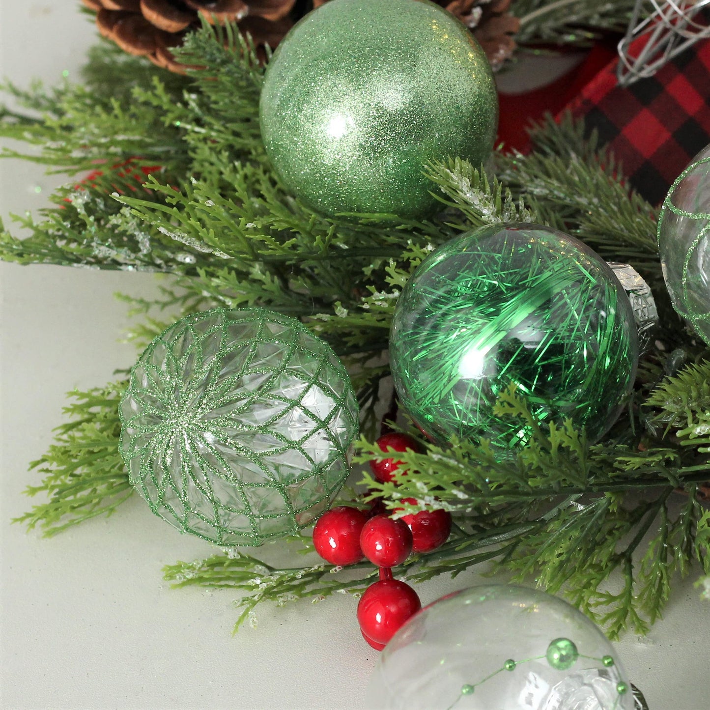 Clear Plastic Christmas Ball Ornaments, 30ct 2.36 Inch Champagne Balls for Tree Decoration - Shatterproof for Holiday Wedding Party Gifts