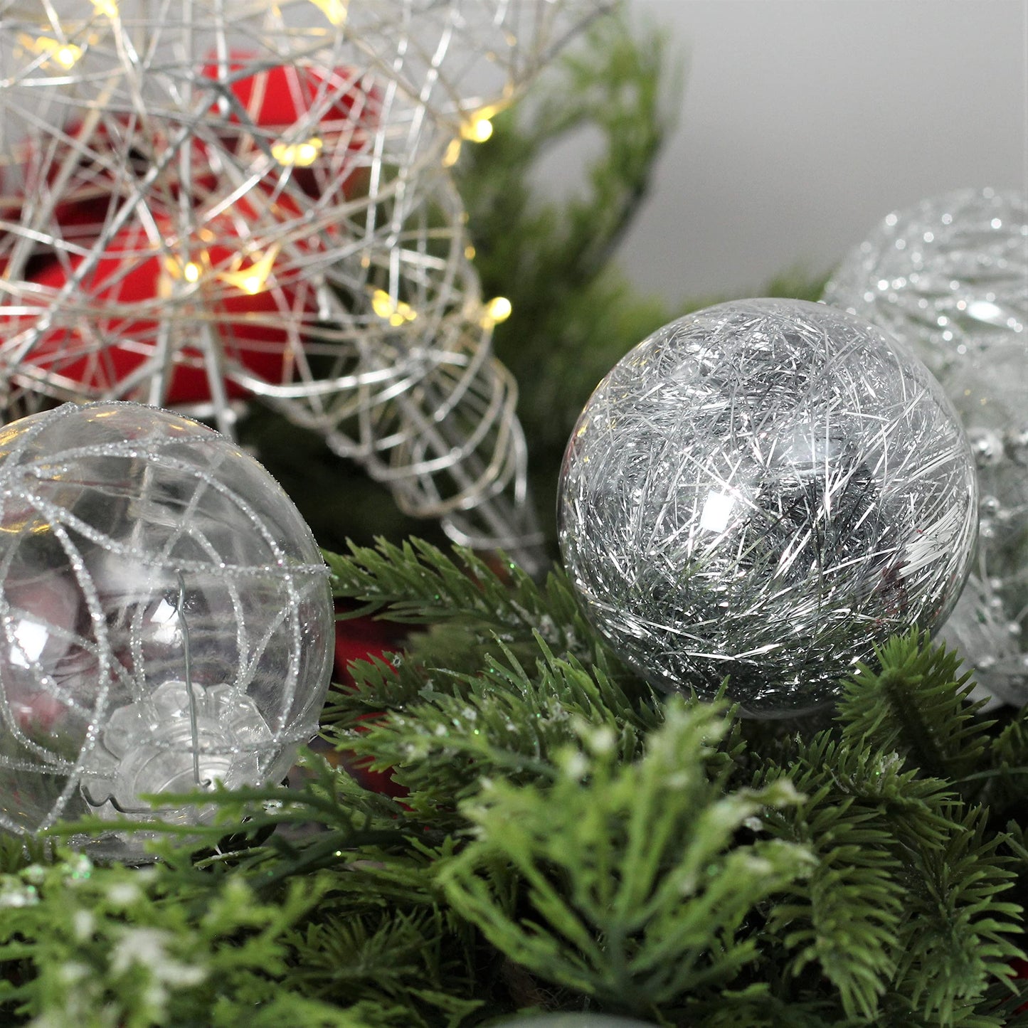 Clear Plastic Christmas Ball Ornaments, 30ct 2.36 Inch Champagne Balls for Tree Decoration - Shatterproof for Holiday Wedding Party Gifts