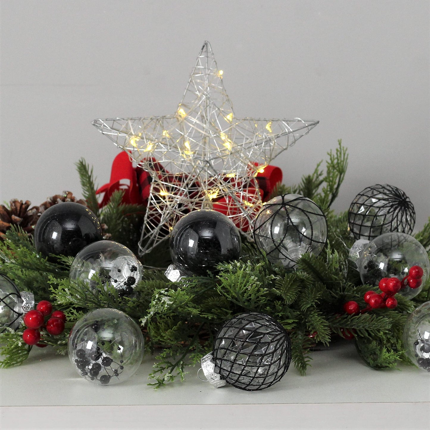 Clear Plastic Christmas Ball Ornaments, 30ct 2.36 Inch Champagne Balls for Tree Decoration - Shatterproof for Holiday Wedding Party Gifts