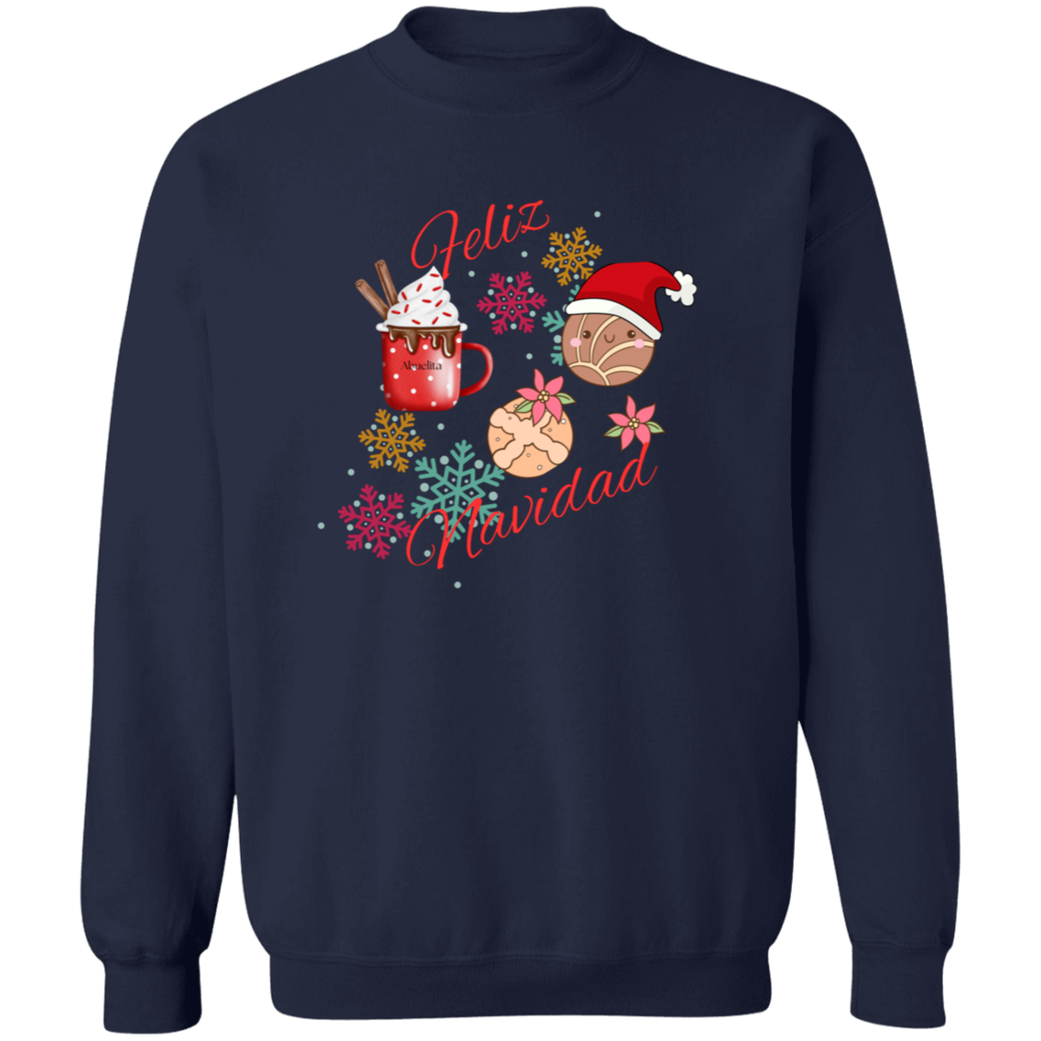 Feliz Navidad Crewneck Pullover Sweatshirt