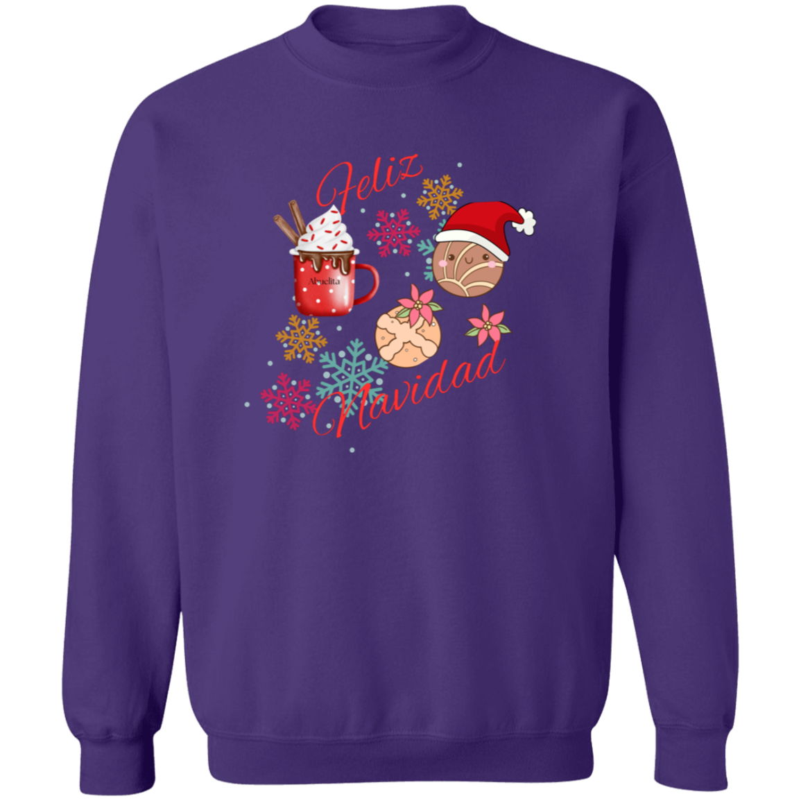 Feliz Navidad Crewneck Pullover Sweatshirt