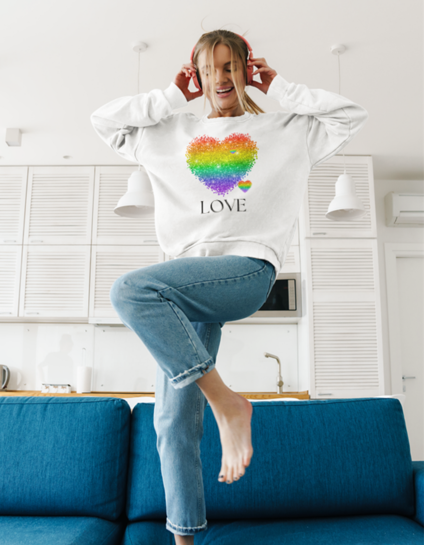 Rainbow Love Unisex Heavy Blend™ Crewneck Sweatshirt