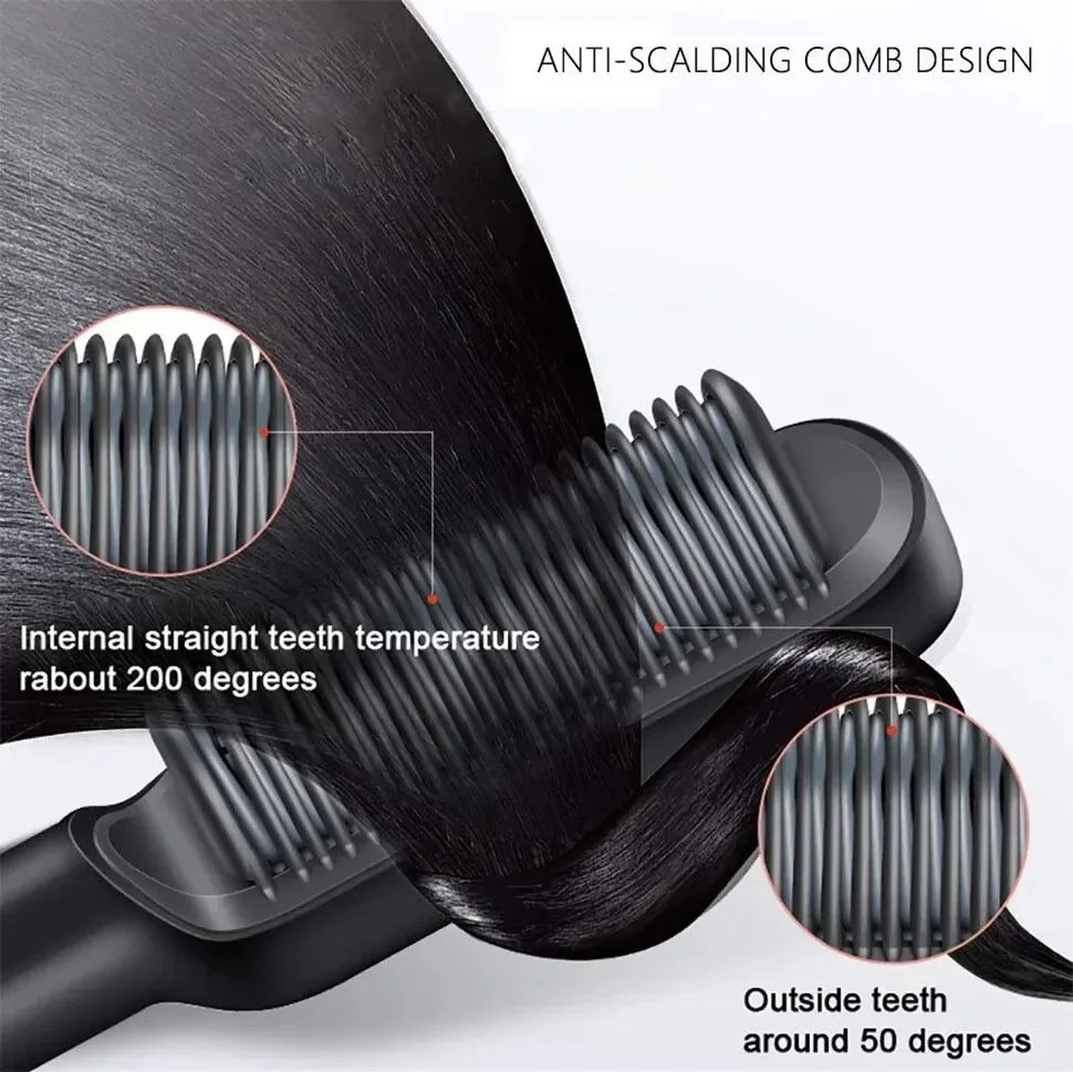 3 In1  Professional Quick Heated Electric Hot Comb