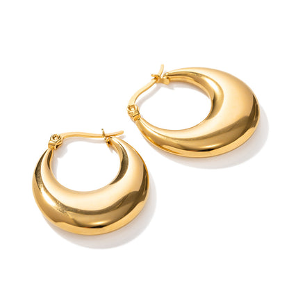 18K Gold Classic Fashion U-shaped Design Versatile Earrings